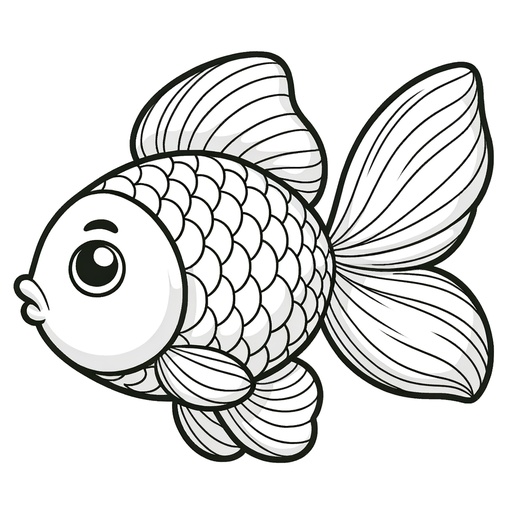 Cartoon Goldfish Coloring Page