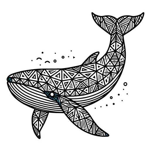 Geometric Fin Whale Coloring Page