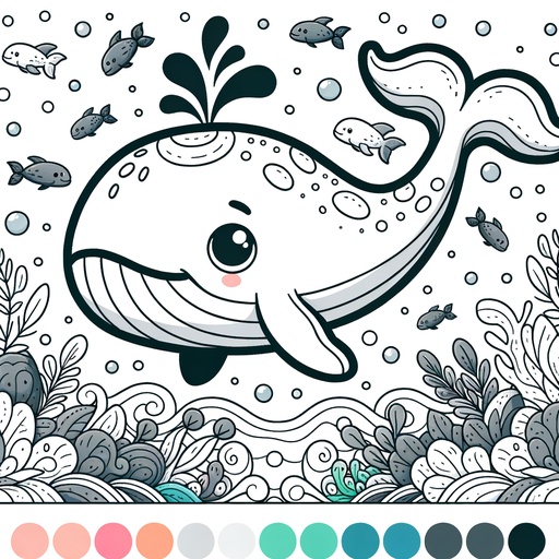 Cute Pilot Whale Coloring Page