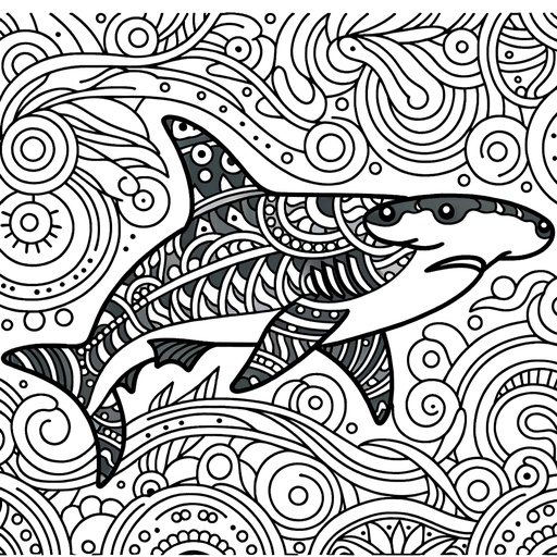 Mindful Hammerhead Shark Coloring Page- 4 Free Printable Pages