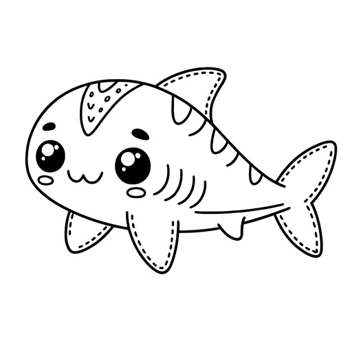 Children&#8217;s Tiger Shark Coloring Page