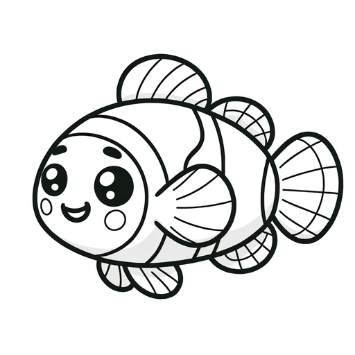 Cute Clownfish Coloring Page