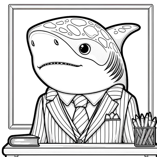 Tiger Shark in Suits Coloring Page