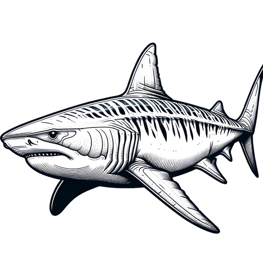 Realistic Tiger Shark Coloring Page