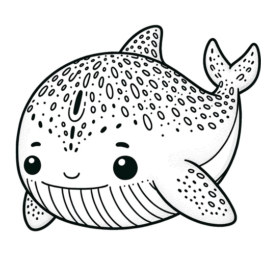 Children&#8217;s Whale Shark Coloring Page