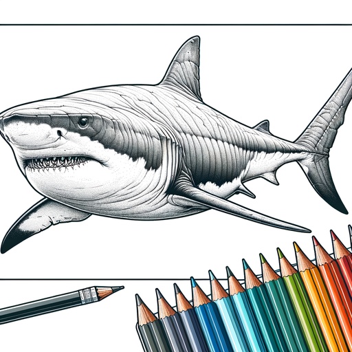 Realistic Bull Shark Coloring Page