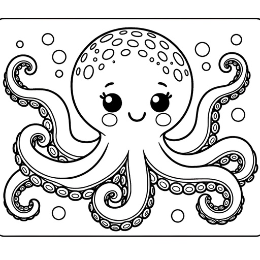 Children&#8217;s Octopus Coloring Page