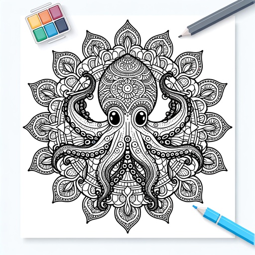 Mandala Octopus Coloring Page