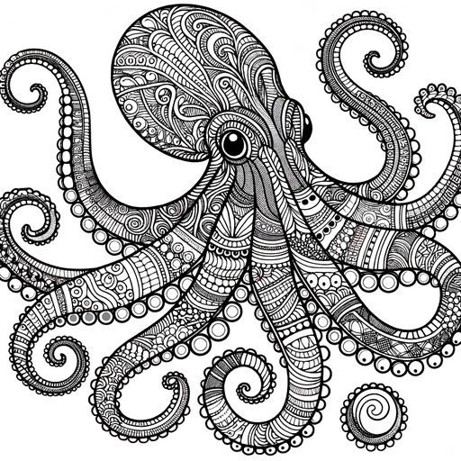 Zentangle Octopus Coloring Page