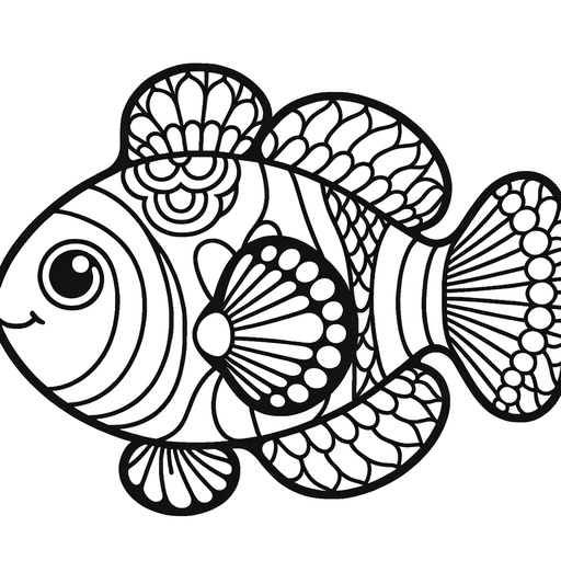 Mindful Clownfish Coloring Page