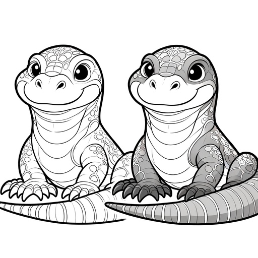 Children&#8217;s Komodo Dragon Coloring Page