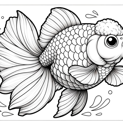 Action Goldfish Coloring Page