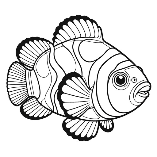 Realistic Clownfish Coloring Page