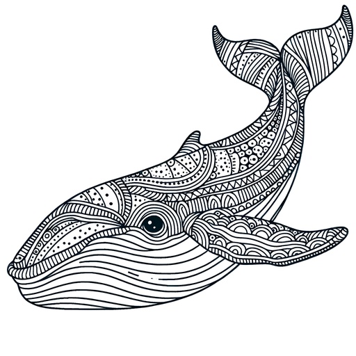 Mindful Humpback Whale Coloring Page