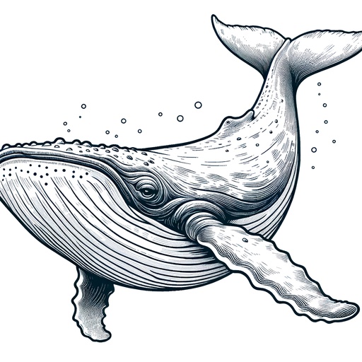 Realistic Humpback Whale Coloring Page