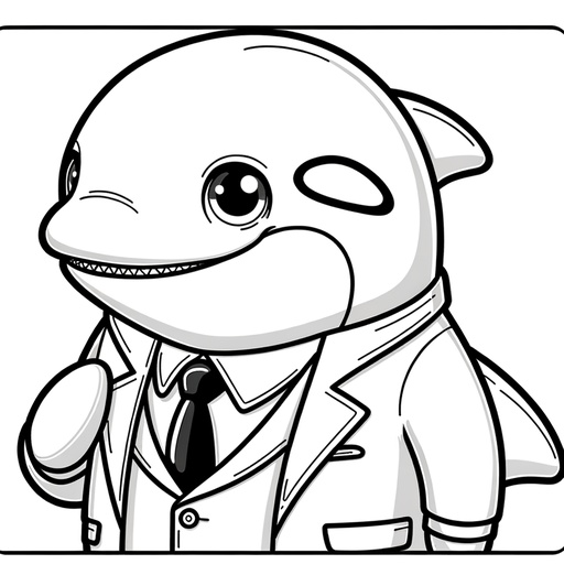 Killer Whale in Suits Coloring Page