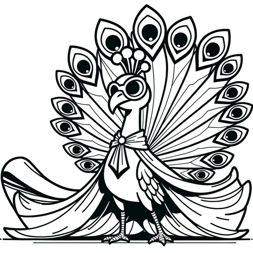 Superhero Peacock Coloring Page