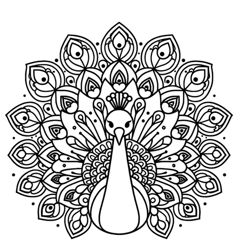 Mandala Peacock Coloring Page