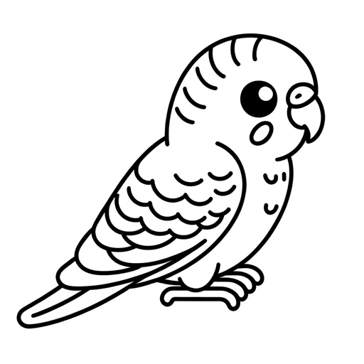 Simple Parakeet Coloring Page