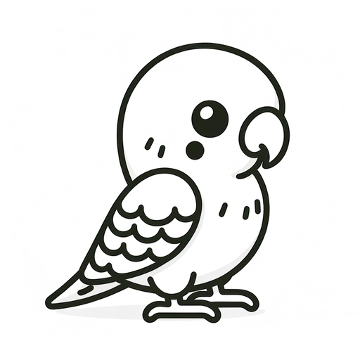 Cute Parakeet Coloring Page