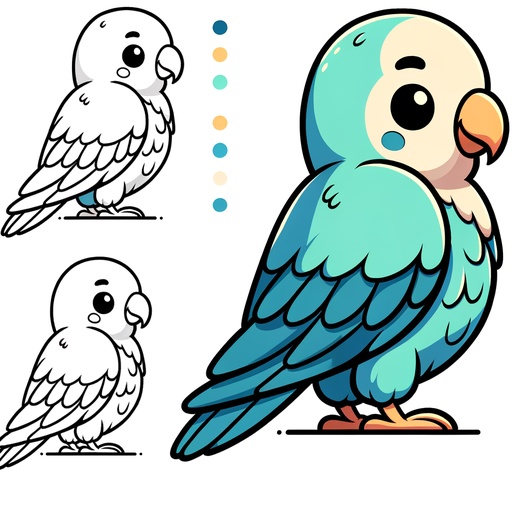 Cartoon Parakeet Coloring Page