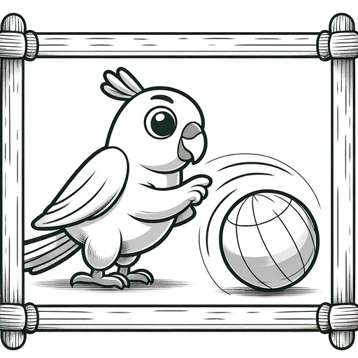 Sporty Parakeet Coloring Page