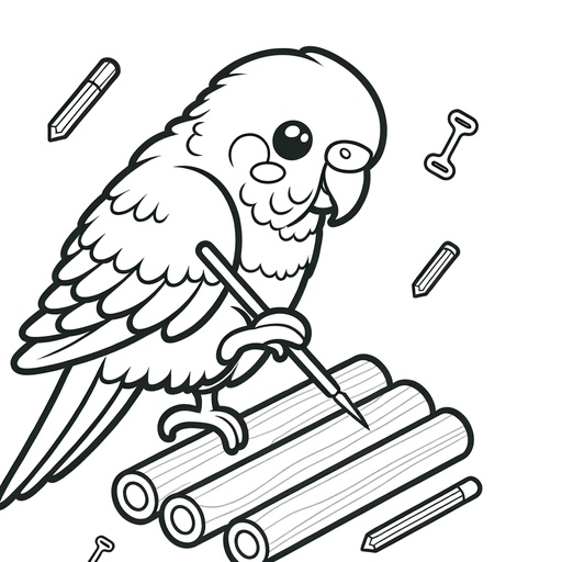 Professional Parakeet Coloring Page