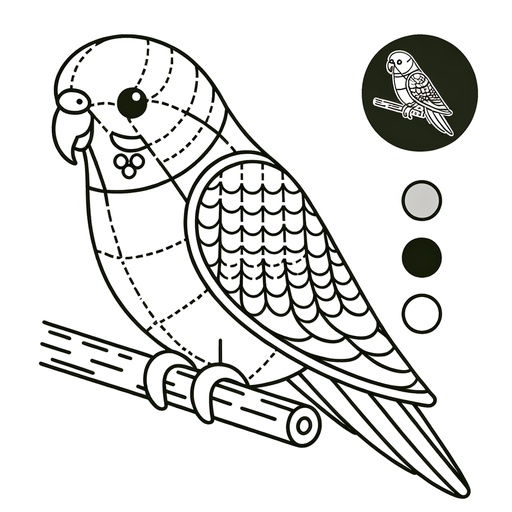 Geometric Parakeet Coloring Page