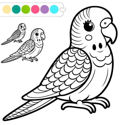 Mindful Parakeet Coloring Page