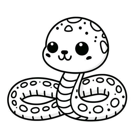 Cute Anaconda Coloring Page