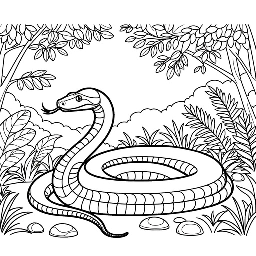 Anaconda in Nature Coloring Page