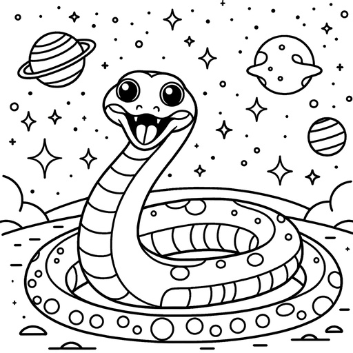 Space Anaconda Coloring Page