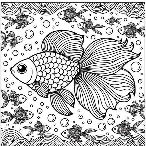 Mindful Goldfish Coloring Page