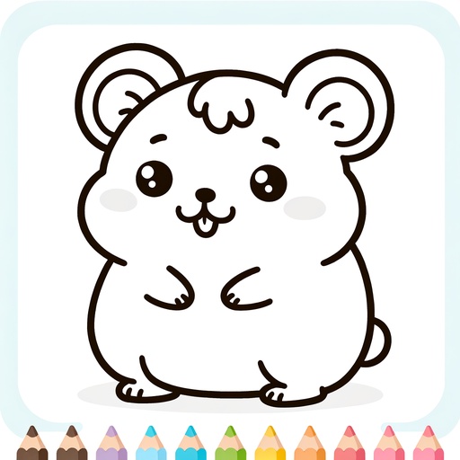 Simple Hamster Coloring Page