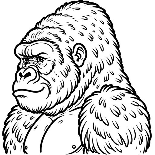 Simple Gorilla Coloring Page