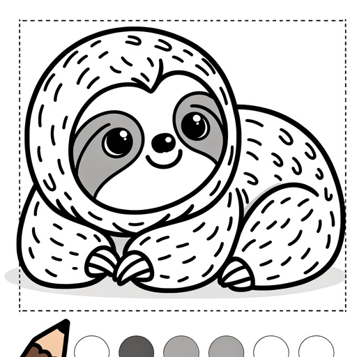 Cute Sloth Coloring Page