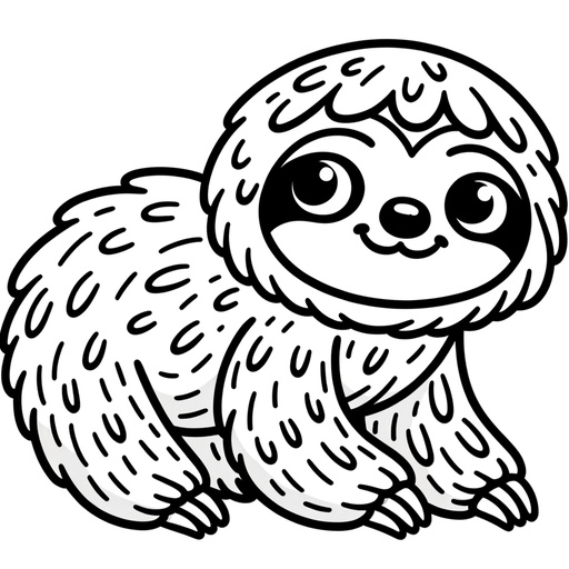 Cartoon Sloth Coloring Page