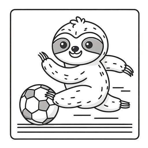 Sporty Sloth Coloring Page