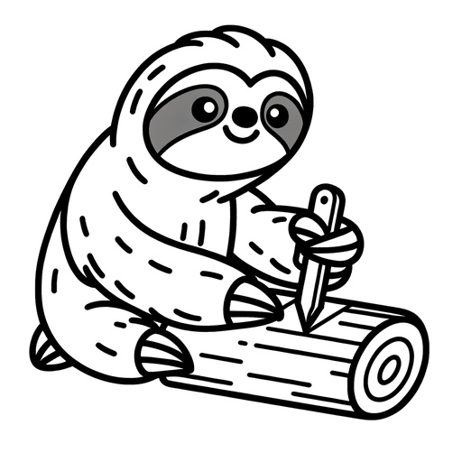 Professional Sloth Coloring Page