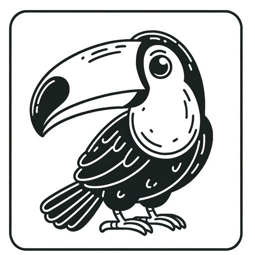 Simple Toucan Coloring Page