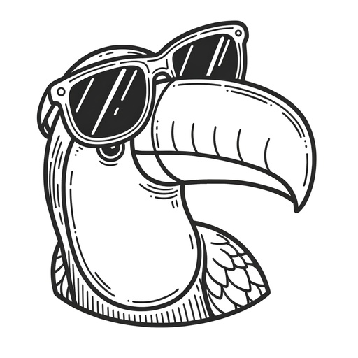 Toucan in Sunglasses Coloring Page