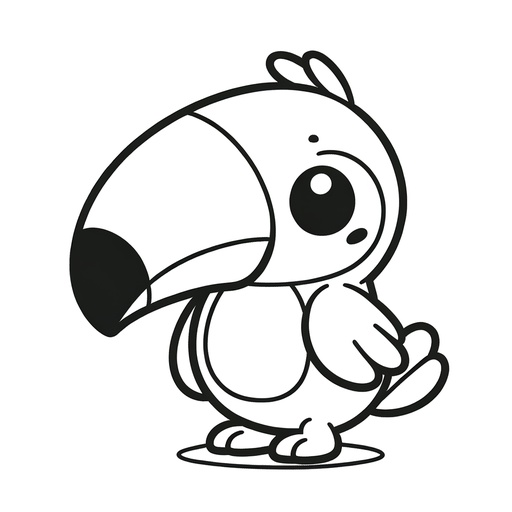 Cute Toucan Coloring Page