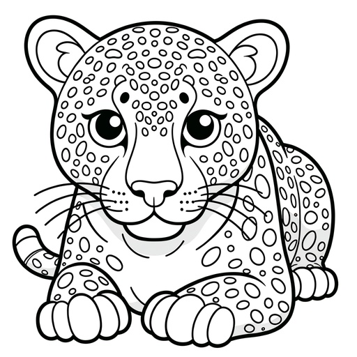 Simple Leopard Coloring Page- 4 Free Printable Pages