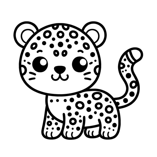 Cute Leopard Coloring Page- 4 Free Printable Pages