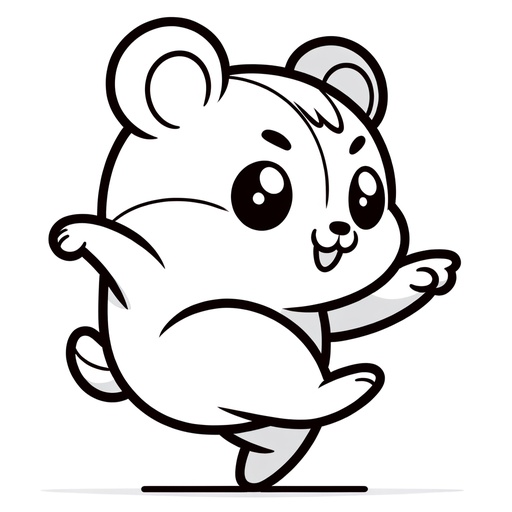 Action Hamster Coloring Page