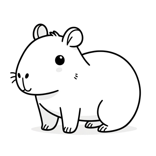 Cute Capybara Coloring Page