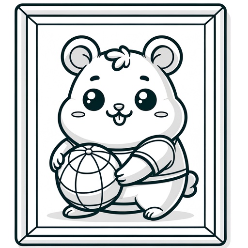 Sporty Hamster Coloring Page