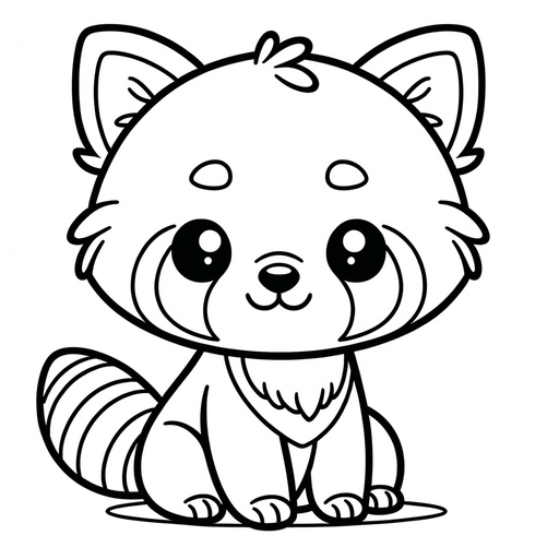 Simple Red Panda Coloring Page