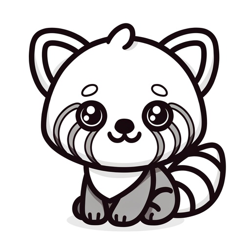 Cute Red Panda Coloring Page