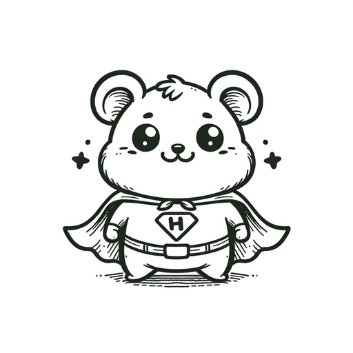 Superhero Hamster Coloring Page